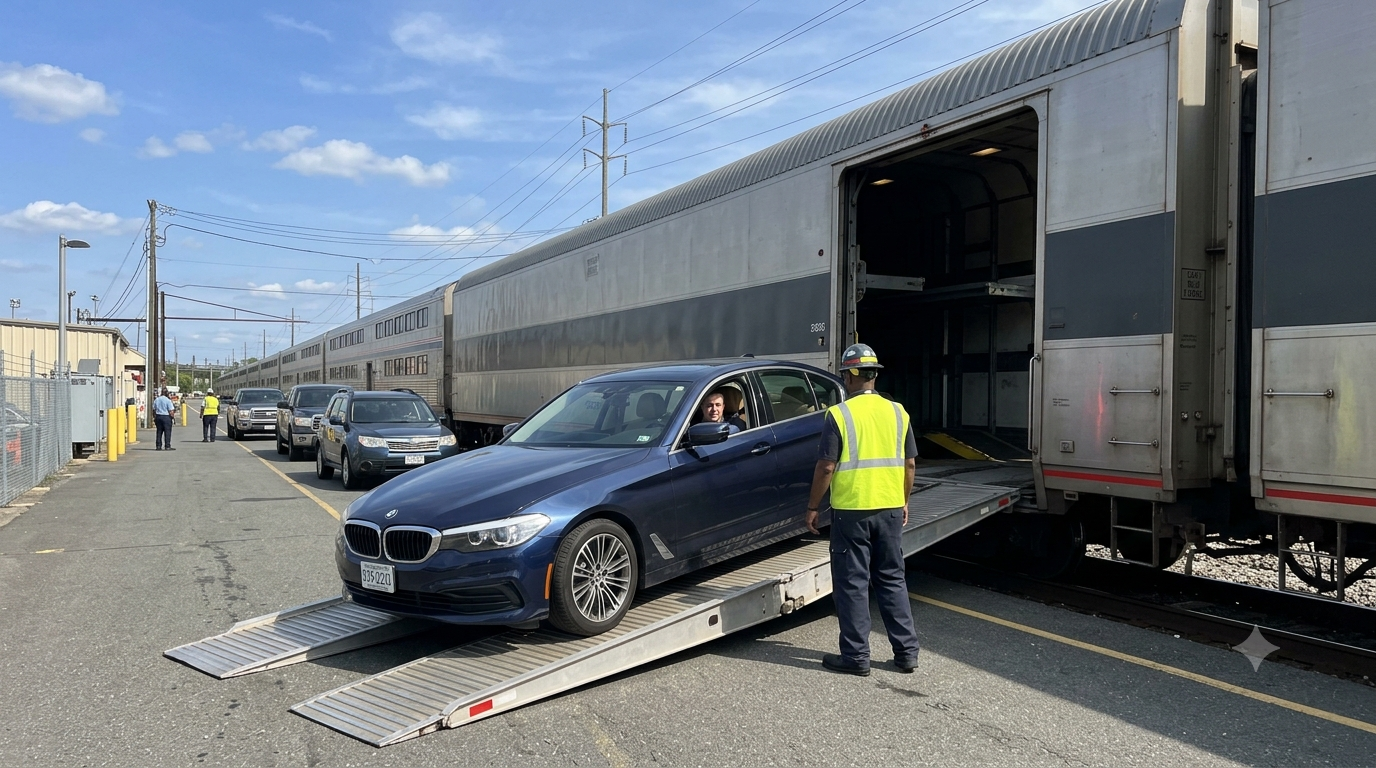 auto train car loading