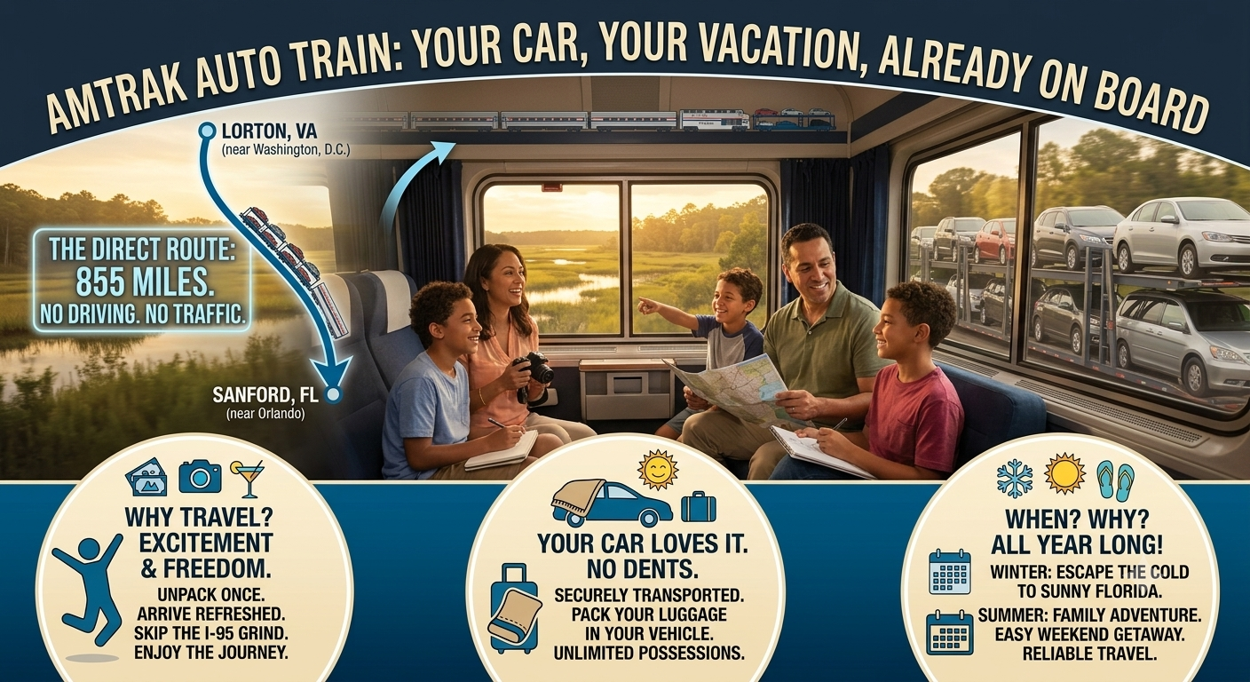 auto train your way with your car on your vacation